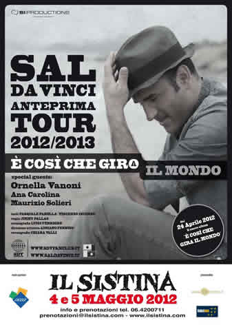 Il Sistina: Sal Da Vinci in tour 'E' cosi' che giro il mondo'